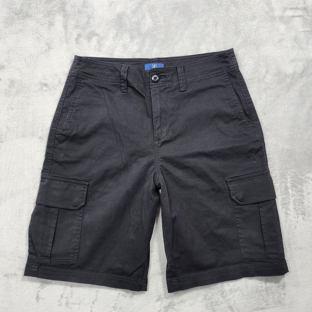 George Shorts Men 30 Black Stretch Cargo Utility Canvas 10 Inseam Outdoor Casual